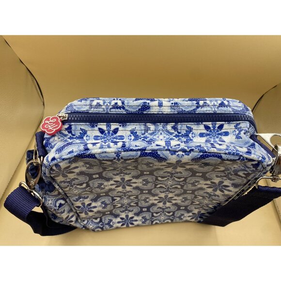 Lou Harvey Multi-Function Lunch Travel Diaper Bag Blue Floral Indigo Pattern - Picture 6 of 10